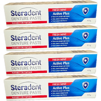 Steradent Denture Paste Active Plus Fresh Mint 4 Pack 115g Cleaner