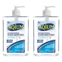 Ego Aqium Antibacterial Hand Sanitiser Gel 1L Pack of 2