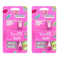 Gillette Simply Venus Razor Handle & 4 Blade Refills Pack of 2
