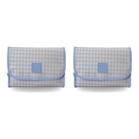 Tender Love + Carry Blue Cream Houndstooth Roll-Up Toiletry Bag 25 x 18 x 8 cm Pack of 2