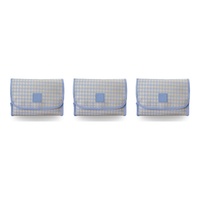 Tender Love + Carry Blue Cream Houndstooth Roll-Up Toiletry Bag 25 x 18 x 8 cm Pack of 3