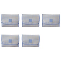 Tender Love + Carry Blue Cream Houndstooth Roll-Up Toiletry Bag 25 x 18 x 8 cm Pack of 5