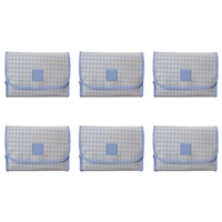 Tender Love + Carry Blue Cream Houndstooth Roll-Up Toiletry Bag 25 x 18 x 8 cm Pack of 6