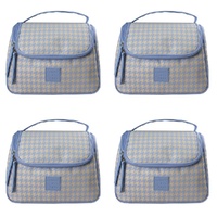 Tender Love + Carry Blue Cream Houndstooth Weekender Wash Bag 26 x 18 x 10 cm Pack of 4