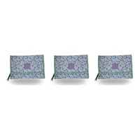 Tender Love + Carry Lavender Daisy Crush Roll-Up Toiletry Bag 25 x 18 x 8 cm Pack of 3