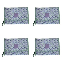 Tender Love + Carry Lavender Daisy Crush Roll-Up Toiletry Bag 25 x 18 x 8 cm Pack of 4