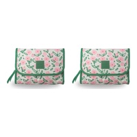 Tender Love + Carry Pink Flower Market Roll-Up Toiletry Bag 25 x 18 x 8 cm Pack of 2