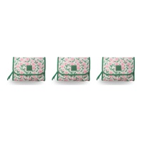 Tender Love + Carry Pink Flower Market Roll-Up Toiletry Bag 25 x 18 x 8 cm Pack of 3