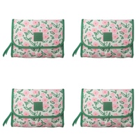 Tender Love + Carry Pink Flower Market Roll-Up Toiletry Bag 25 x 18 x 8 cm Pack of 4