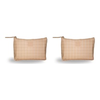 Tender Love + Carry Pink Grid Holdall Wash Bag 26 x 20 x 10 cm Pack of 2