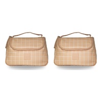 Tender Love + Carry Pink Grid Weekender Wash Bag 26 x 18 x 10 cm Pack of 2