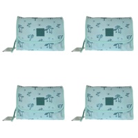 Tender Love + Carry Teal Mushroom Daisy Roll-Up Toiletry Bag 25 x 18 x 8 cm Pack of 4
