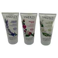 Yardley Hand & Nail Cream Moisturiser Trio Rose Lavender Lily 75ml