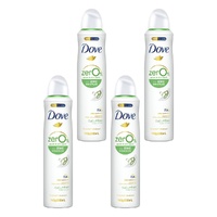 Dove Women Deodorant 0% Aluminium Salts Cucumber & Green Tea 250mL Pack of 4