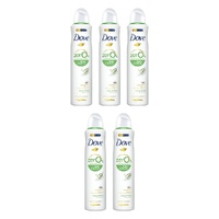 Dove Women Deodorant 0% Aluminium Salts Cucumber & Green Tea 250mL Pack of 5