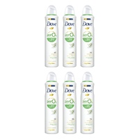 Dove Women Deodorant 0% Aluminium Salts Cucumber & Green Tea 250mL Pack of 6