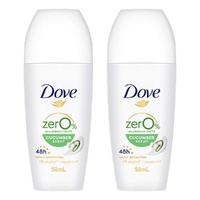 Dove Women 0% Aluminium Salts 48H Roll-On Cucumber 50mL Pack of 2