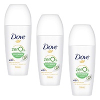 Dove Women 0% Aluminium Salts 48H Roll-On Cucumber 50mL Pack of 3