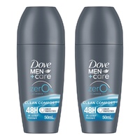 Dove Men+Care 0% Aluminium Roll-On Clean Comfort 50mL Pack of 2