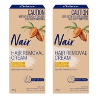Nair Hair Removal Cream with Sweet Almond Oil Body & Face 75g Pack of 2
