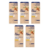 Nair Hair Removal Cream with Sweet Almond Oil Body & Face 75g Pack of 5