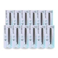 Basicare Satin Flat Tip Tweezers Stainless Steel 9cm Precision Hair Removal Pack of 12