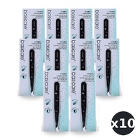 Basicare Eyebrow Tweezers Satin Multi Tip Stainless Steel Hair Remover 9.6cm Pack of 10