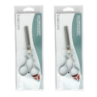 Basicare Hair Thinning Scissors 6 Inch Stainless Steel Gold Trim Professional x2