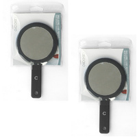 Basicare Duo Sided Hand Mirror Lightweight Travel Cosmetic Mirror 2x Magnifier x 2