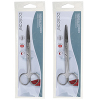 Basicare Stainless Steel Surgical Scissors Blunt and Sharp Blades x 2
