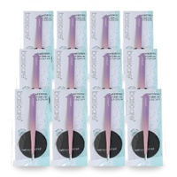 Basicare Slant Tip Gradient Rubber Tweezer Amber 9cm Precision Grip Pack of 12