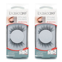 Basicare Styling Eyelashes 3D Blooming 1922 Reusable Lightweight with Glue x 2