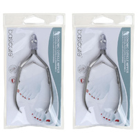 Basicare Ergonomic Stainless Steel Cuticle Nipper Twin Pack Precision Tool