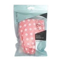 Basic Care Deluxe Shower Cap Pink with White Dots