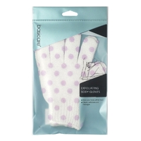  Basic Care Exfoliating Body Gloves White with Purple Dots