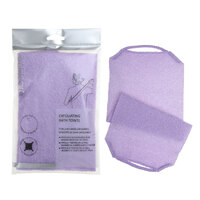 Basicare Exfoliating Bath Towel Unique Texture Stretchable Elastic Purple
