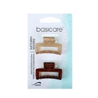 Basicare Fashion Hair Clips Small Claw Clip Brown Twin Pack