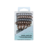 Basicare Spiral Hair Elastic With Metal Detail Gentle Hold 7 Pack