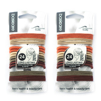 Basicare Metallic Round Elastic Hair Ties 24pcs Durable Snag Free x 2