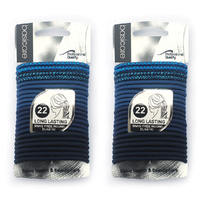 Basicare Round Elastic Hair Ties 22pcs Strong Stylish Snag Free x 2