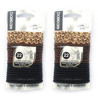 Basicare Round Elastic Hair Ties 22pcs Leopard Design Strong Snag Free x 2