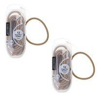Basicare Elastic Snag Free Hair Bands Blonde Large 12 Pack Strong Hold x 2