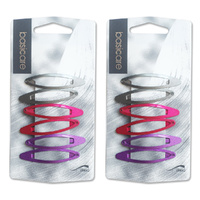 Basicare Snap Hair Clip Pack of 6 Secure Hold Versatile Hair Accessories x 2