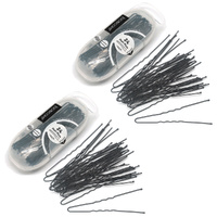 Basicare Black Hair Pins Large 7.5cm 24 Pack Strong Hold Ball Tip x 2