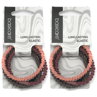 Basicare Long Elastic Hair Ties Pack of 4 Strong Durable Hair Bands x 2
