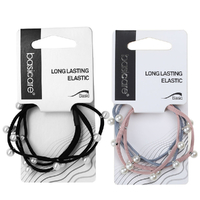 Basicare Long Lasting Elastic Hair Bands With Beads 2 Pack