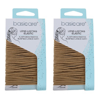 Basicare Elastic Hair Ties 48 Pack Blonde 2mm No Snag Strong Hold x 2