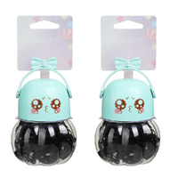 Basicare Bulk Elastic Hair Bands Black 130 Pack Medium Strong No Snag Hold x 2