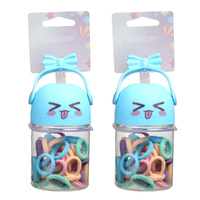 Basicare Hair Bands 2cm Diameter 50 Pack Assorted Colours Strong Secure Hold x 2