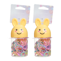 Basicare Pastel Elastic Hair Bands 260 Pack Small Snag Free Styling x 2